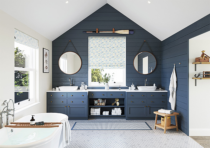 Mosaic Tile, Aquamarine - Roman Blind - Image 8